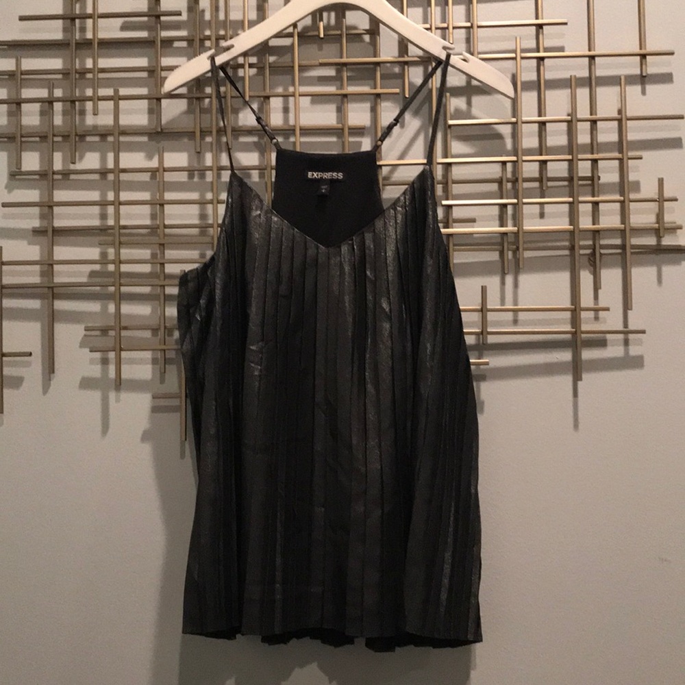 Pleated, shimmer Express V neck (S)